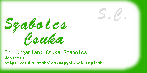 szabolcs csuka business card